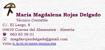 tarjeta de visita de María Magdalena Rojas Delgado