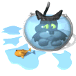 gato y pecera